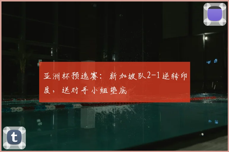 亚洲杯预选赛：新加坡队2-1逆转印度，送对手小组垫底